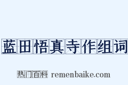 蓝田悟真寺作组词是什么意思的图片